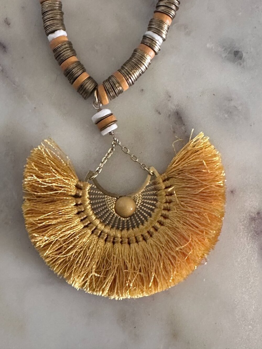 Sézane Louise necklace in ocre (yellow), OS ~ NWOT!